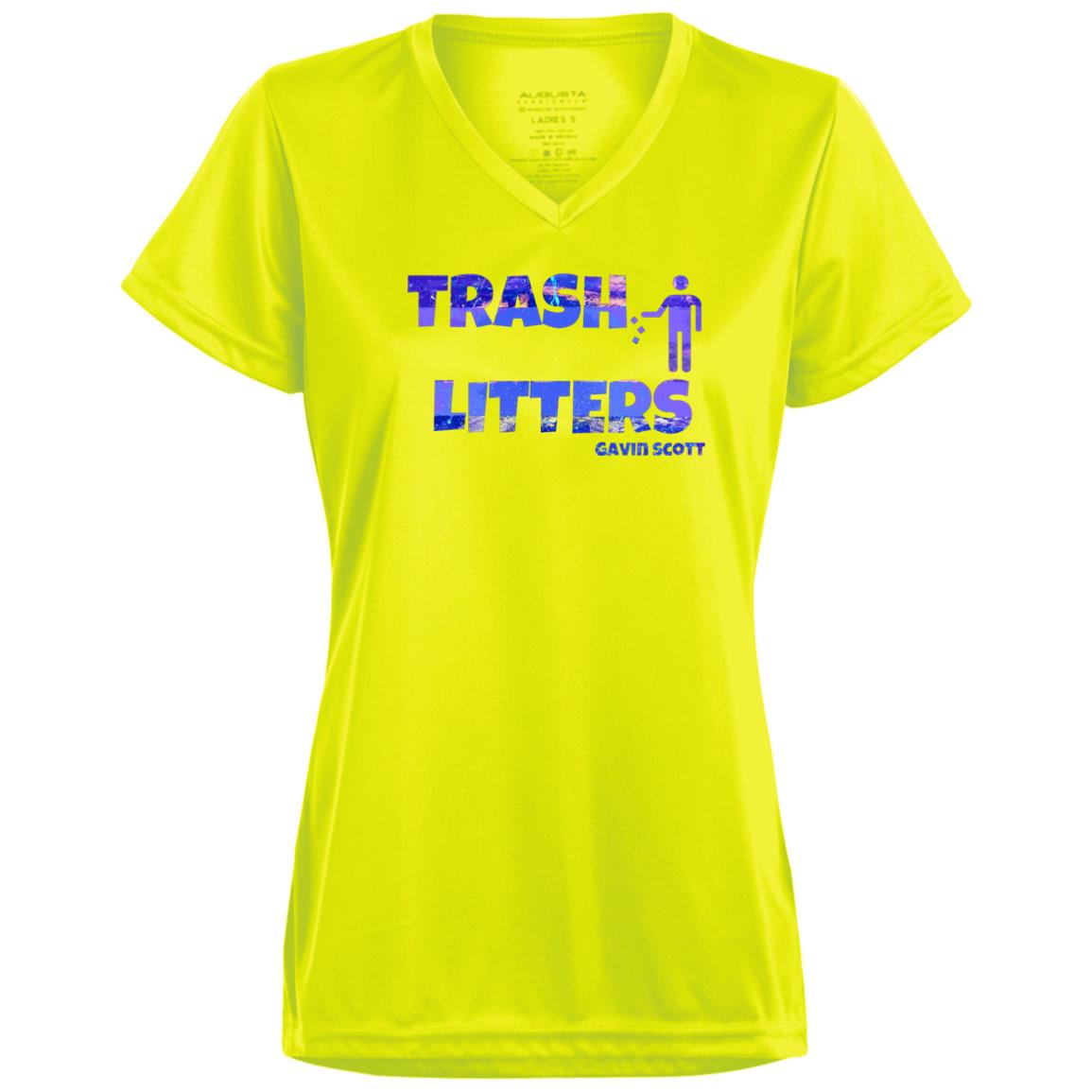 Gavin Scott TRASH LITTERS Moisture-Wicking V-Neck Tee (Femme XS-3XL)