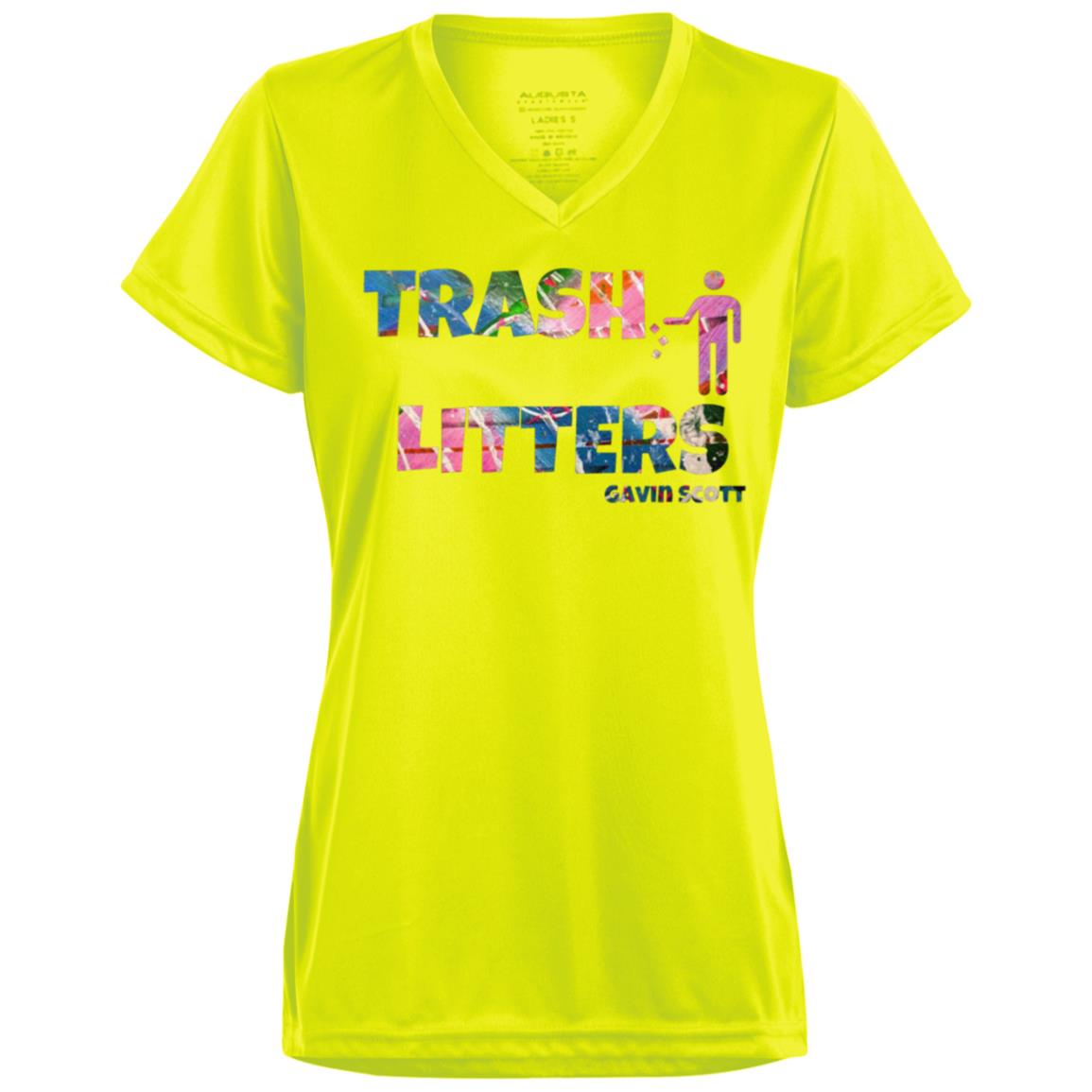 Gavin Scott TRASH LITTERS Moisture-Wicking V-Neck Tee (Femme XS-3XL)