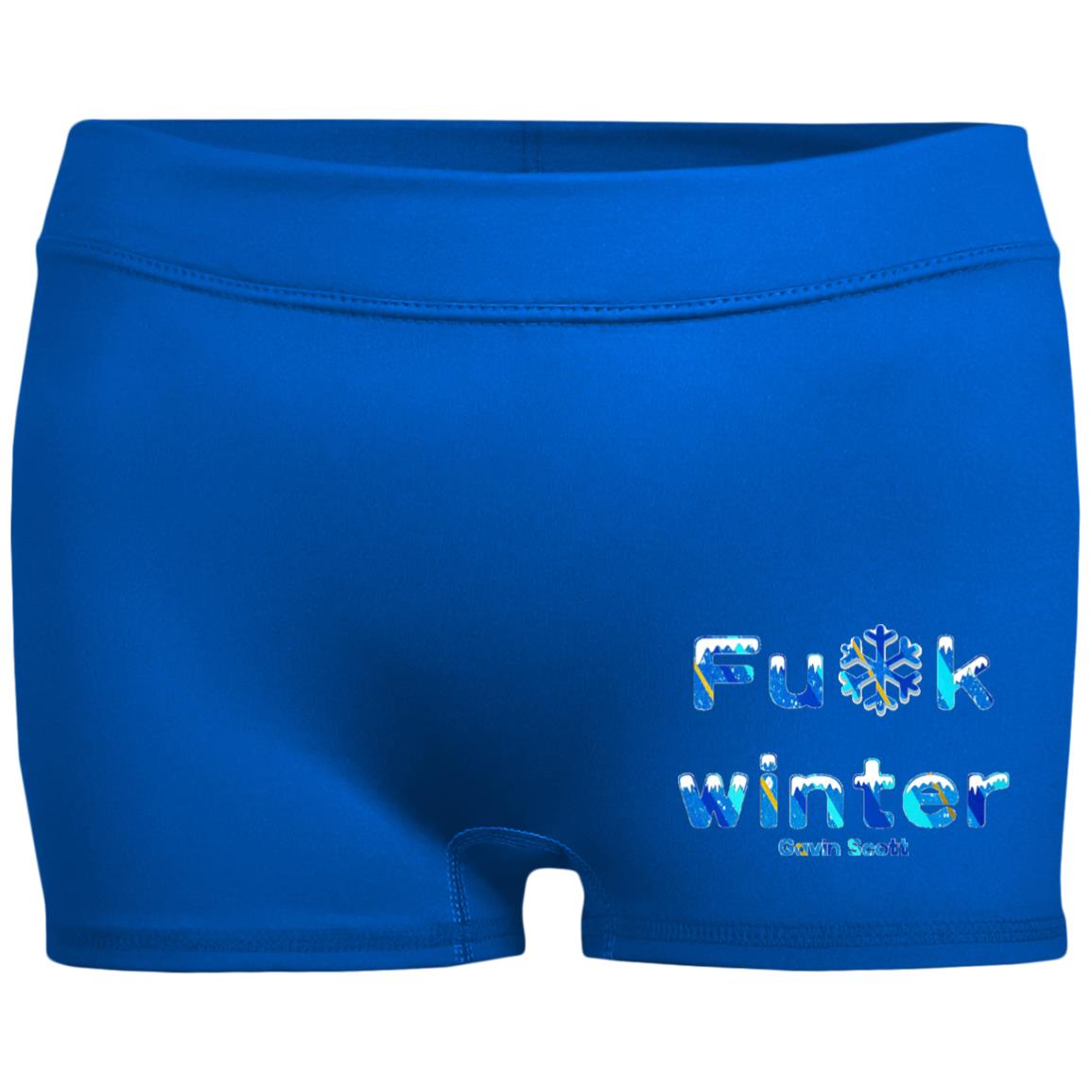 Gavin Scott Censored FU*K WINTER Fitted Moisture-Wicking 2.5 inch Inseam Shorts (Femme XS-2XL)