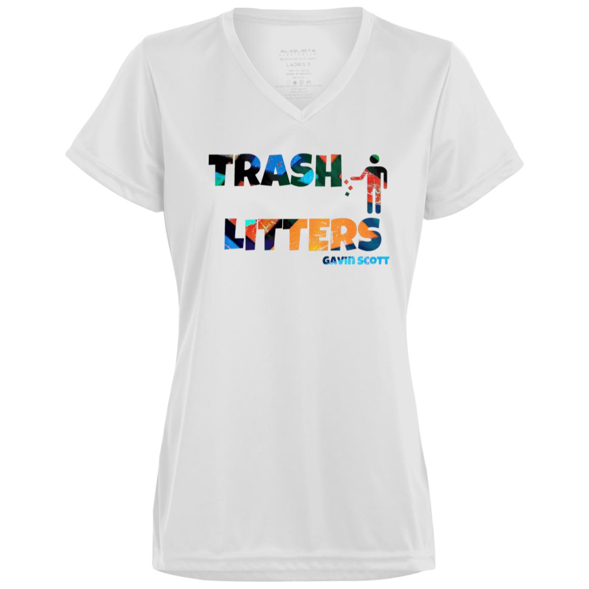 Gavin Scott TRASH LITTERS Moisture-Wicking V-Neck Tee (Femme XS-3XL)