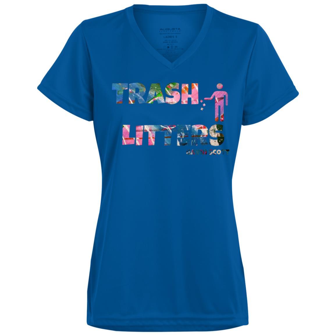 Gavin Scott TRASH LITTERS Moisture-Wicking V-Neck Tee (Femme XS-3XL)