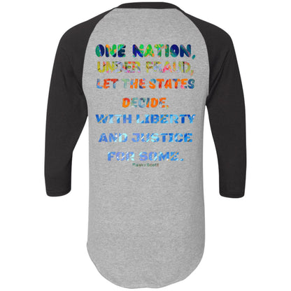 Gavin Scott "ONE NATION..." Colorblock Raglan Jersey (Masc  S-3XL)