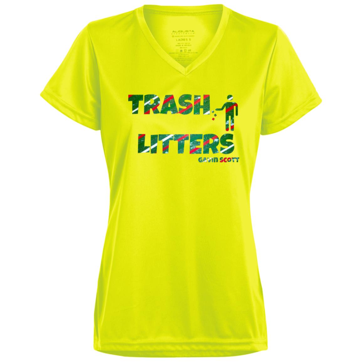 Gavin Scott TRASH LITTERS Moisture-Wicking V-Neck Tee (Femme XS-3XL)