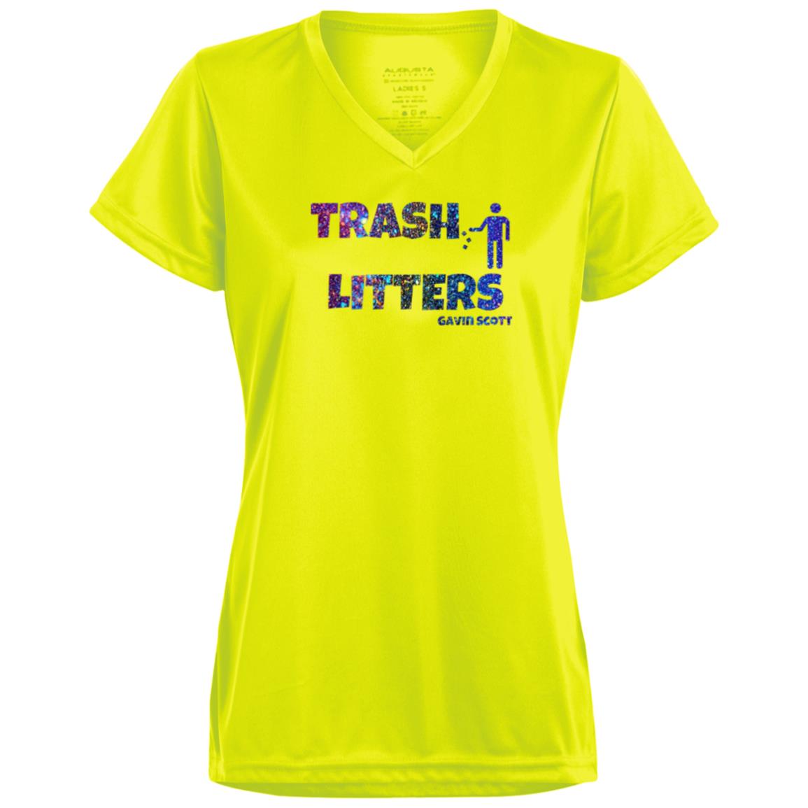 Gavin Scott TRASH LITTERS Moisture-Wicking V-Neck Tee (Femme XS-3XL)