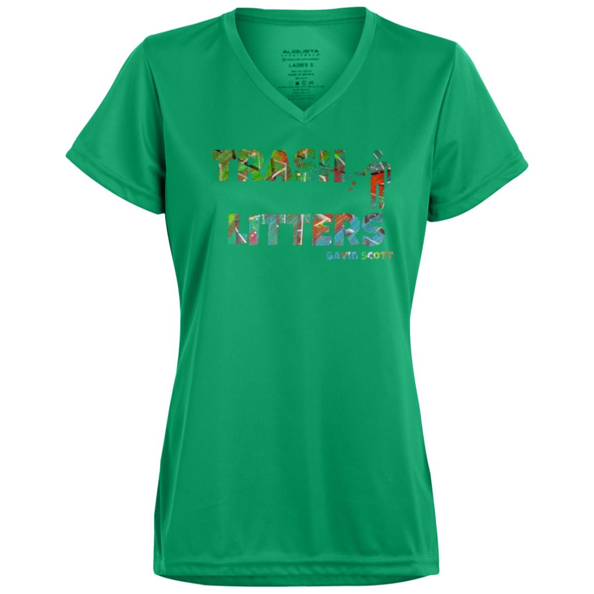 Gavin Scott TRASH LITTERS Moisture-Wicking V-Neck Tee (Femme XS-3XL)