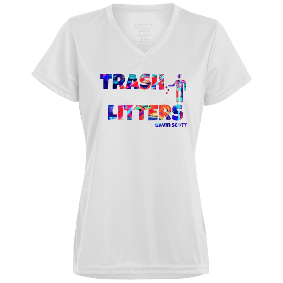 Gavin Scott TRASH LITTERS Moisture-Wicking V-Neck Tee (Femme XS-3XL)