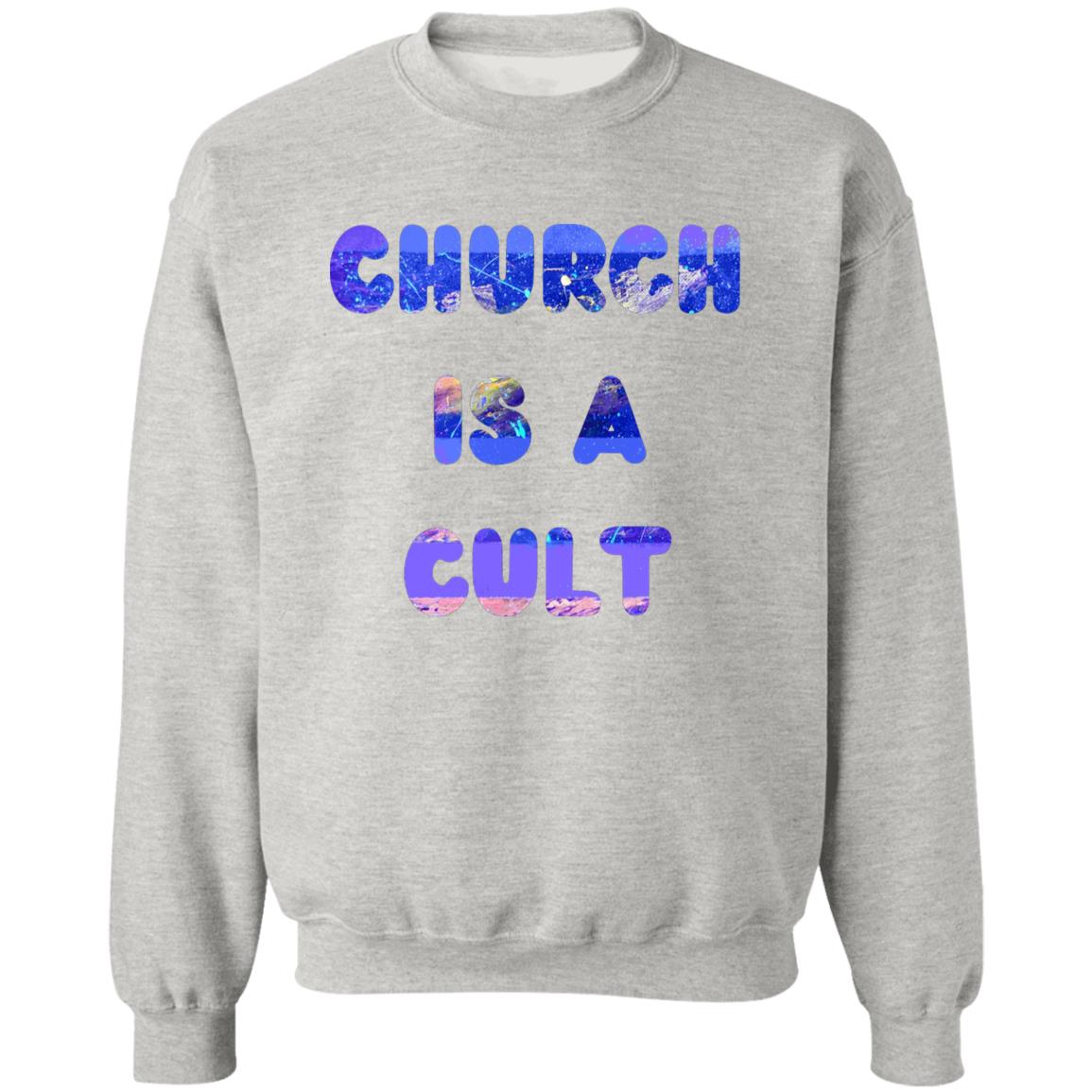 Gavin Scott CHURCH IS A CULT Pullover Crewneck Sweatshirt (Masc S-3XL)