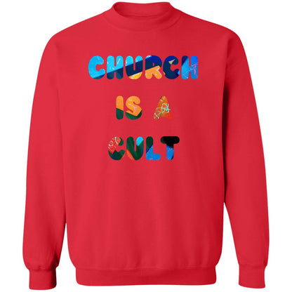 Gavin Scott CHURCH IS A CULT Pullover Crewneck Sweatshirt (Masc S-3XL)