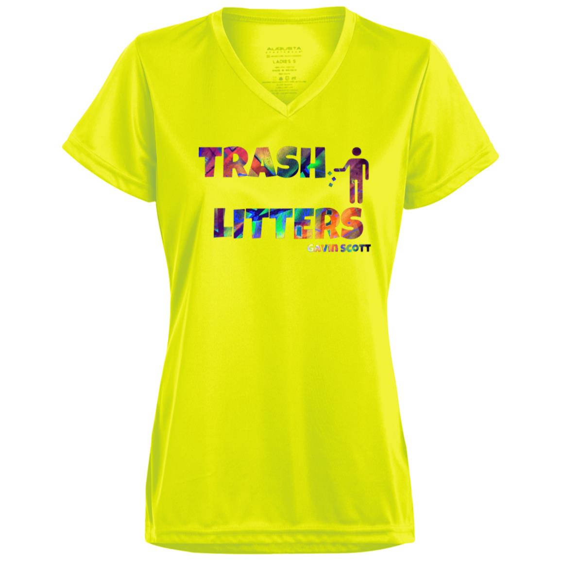 Gavin Scott TRASH LITTERS Moisture-Wicking V-Neck Tee (Femme XS-3XL)