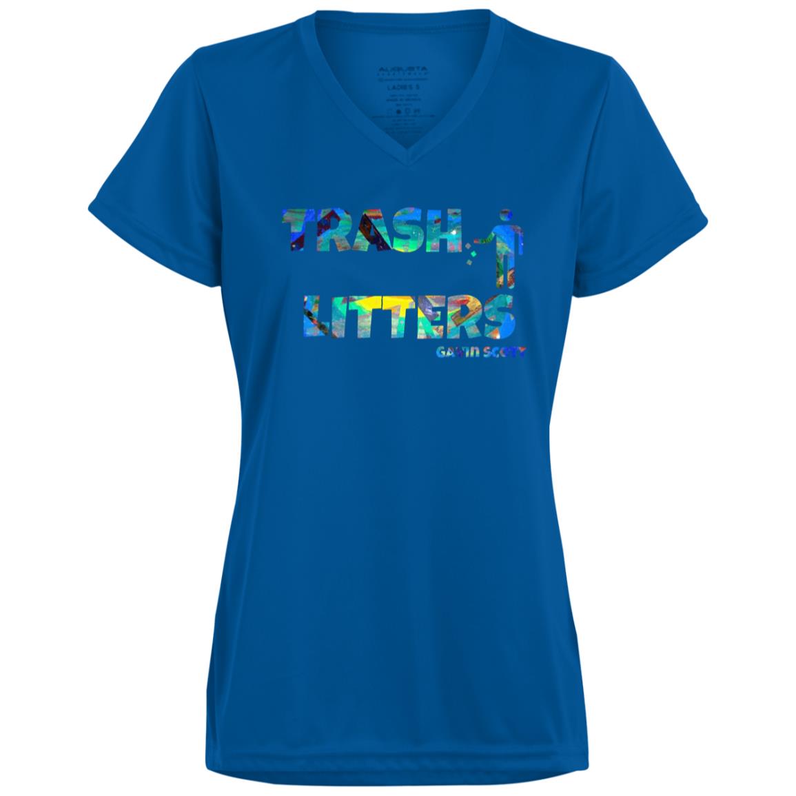 Gavin Scott TRASH LITTERS Moisture-Wicking V-Neck Tee (Femme XS-3XL)