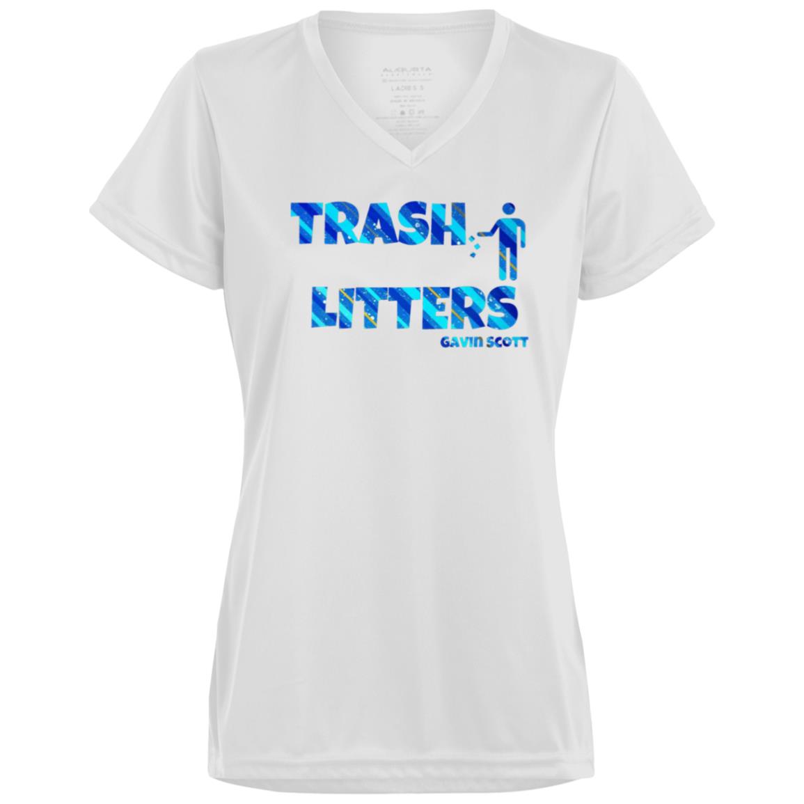 Gavin Scott TRASH LITTERS Moisture-Wicking V-Neck Tee (Femme XS-3XL)