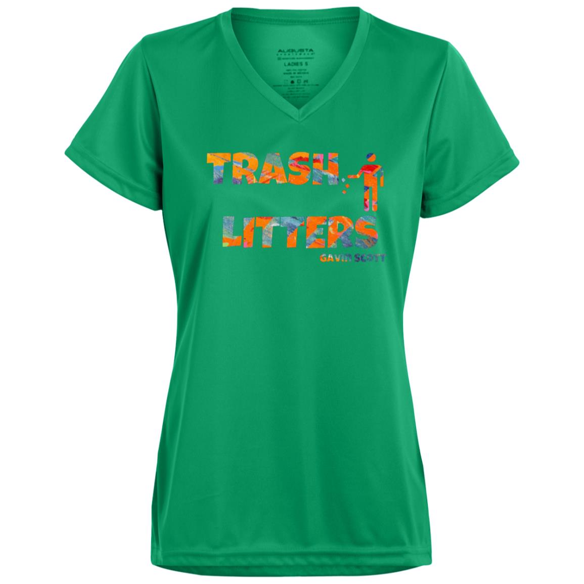 Gavin Scott TRASH LITTERS Moisture-Wicking V-Neck Tee (Femme XS-3XL)