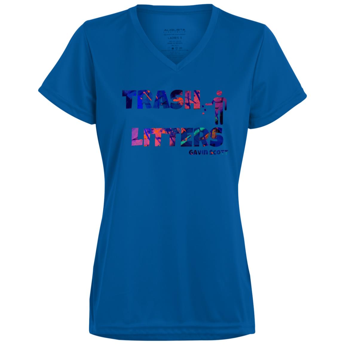 Gavin Scott TRASH LITTERS Moisture-Wicking V-Neck Tee (Femme XS-3XL)