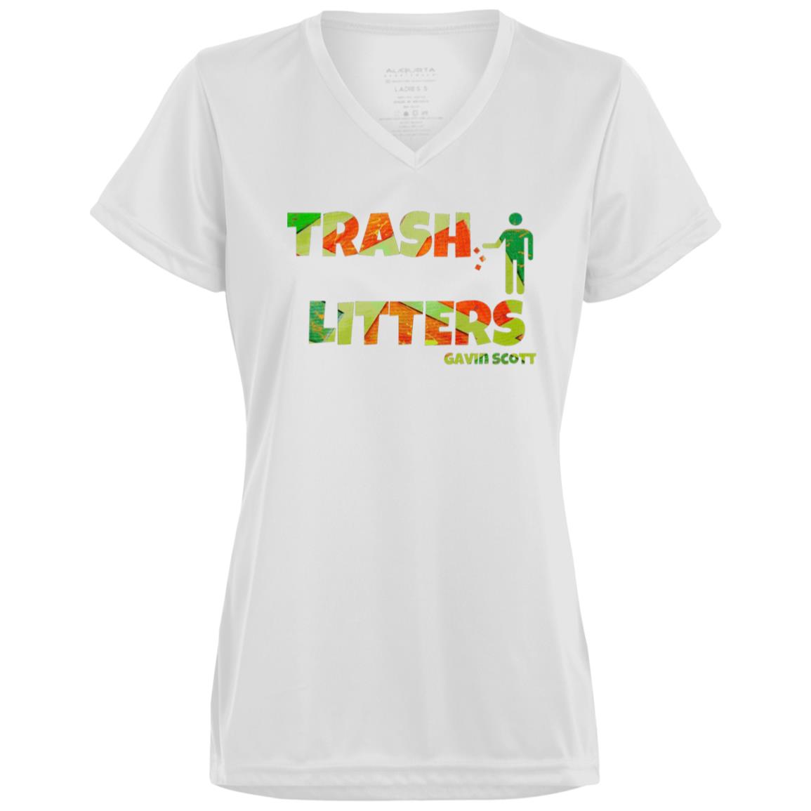 Gavin Scott TRASH LITTERS Moisture-Wicking V-Neck Tee (Femme XS-3XL)