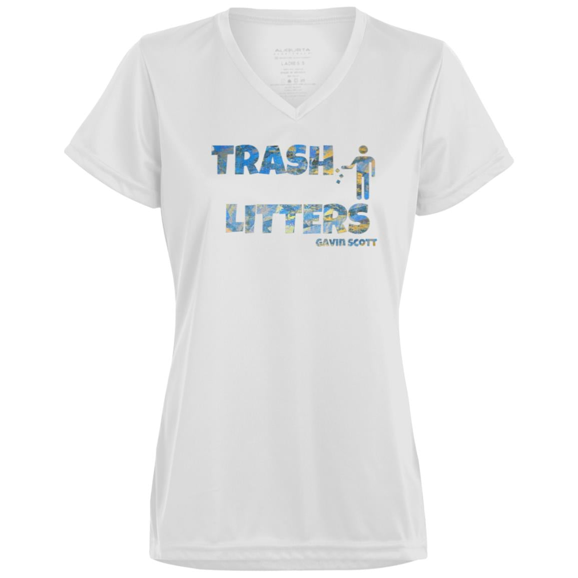 Gavin Scott TRASH LITTERS Moisture-Wicking V-Neck Tee (Femme XS-3XL)