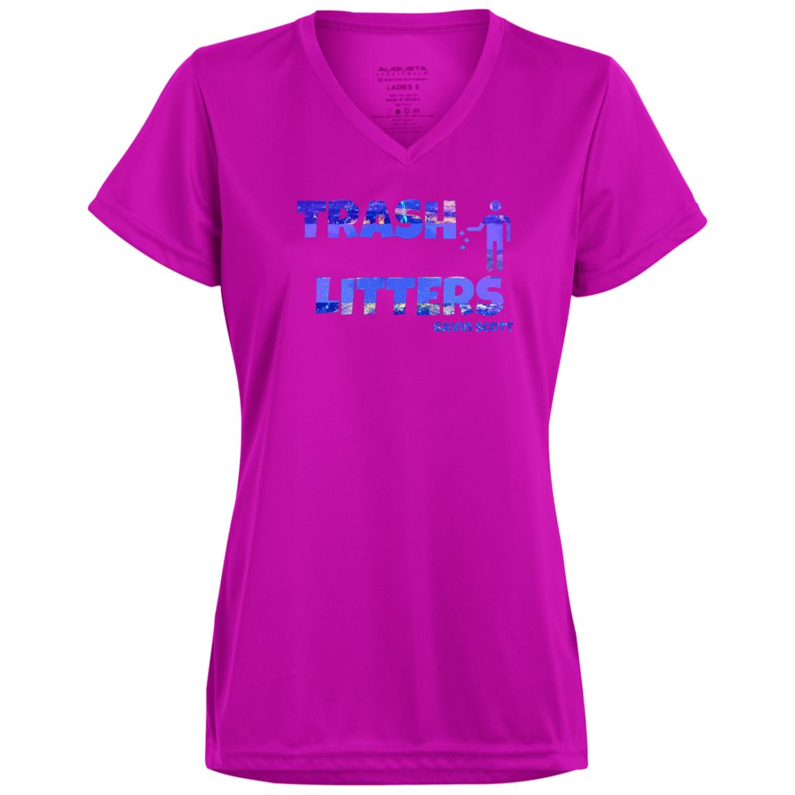 Gavin Scott TRASH LITTERS Moisture-Wicking V-Neck Tee (Femme XS-3XL)