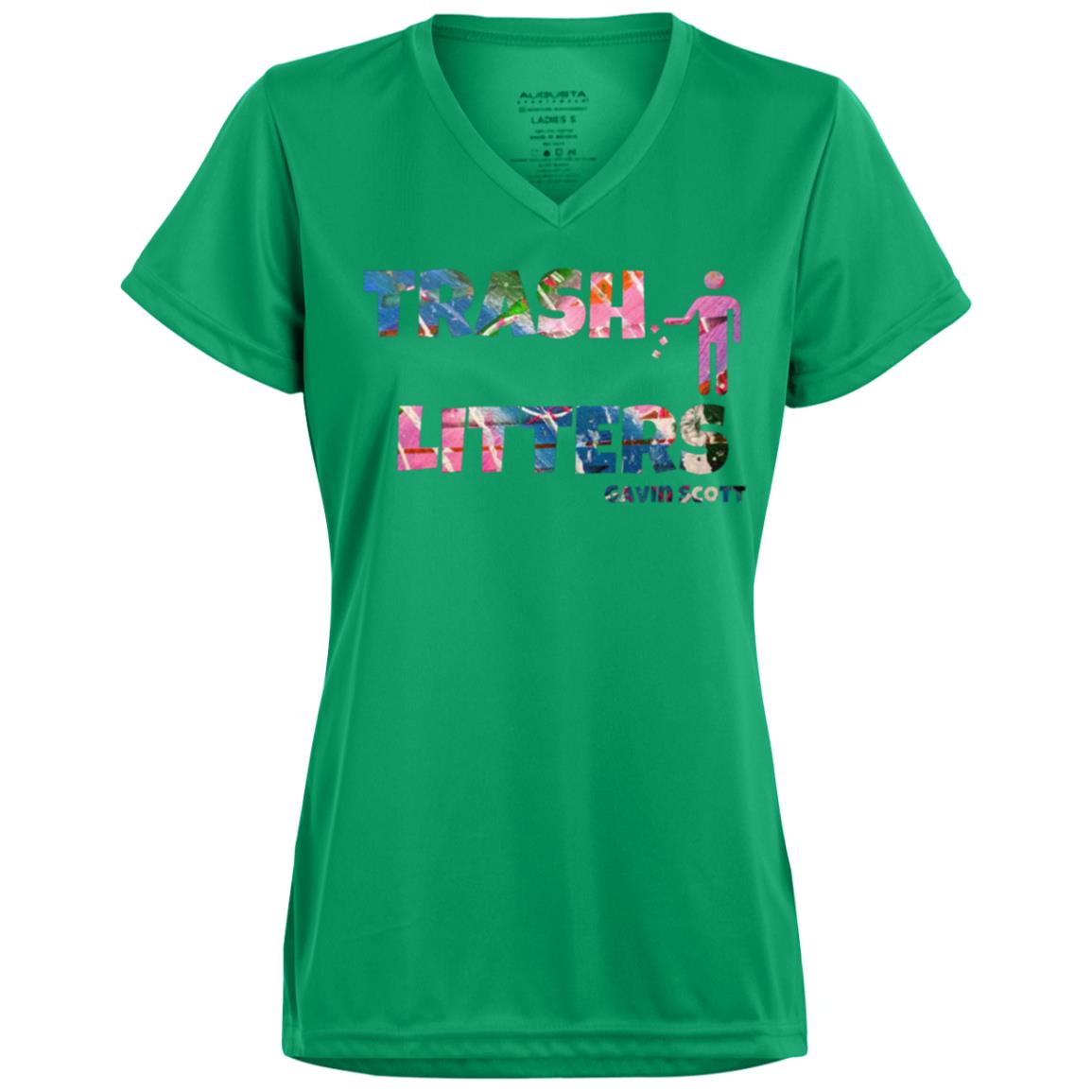 Gavin Scott TRASH LITTERS Moisture-Wicking V-Neck Tee (Femme XS-3XL)