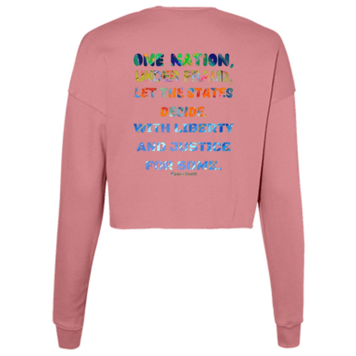 Gavin Scott "ONE NATION..." Cropped Fleece Crew (Femme S-2XL)