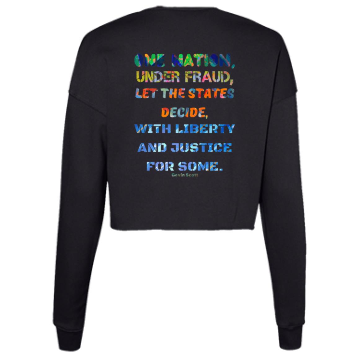 Gavin Scott "ONE NATION..." Cropped Fleece Crew (Femme S-2XL)