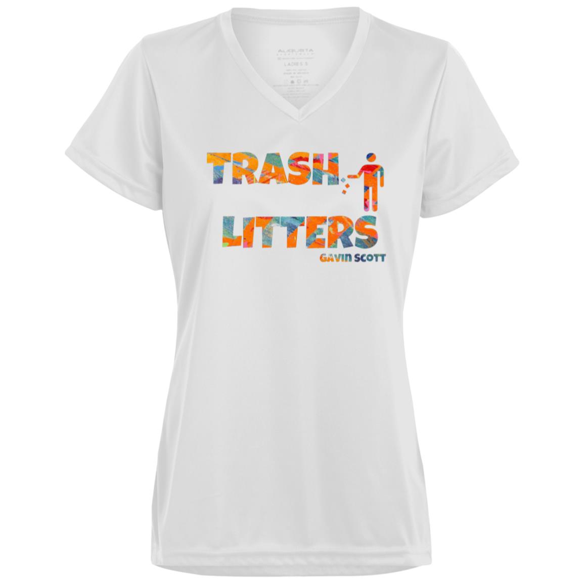 Gavin Scott TRASH LITTERS Moisture-Wicking V-Neck Tee (Femme XS-3XL)