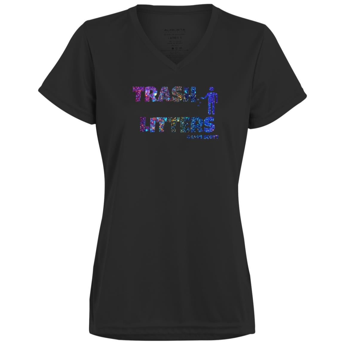 Gavin Scott TRASH LITTERS Moisture-Wicking V-Neck Tee (Femme XS-3XL)