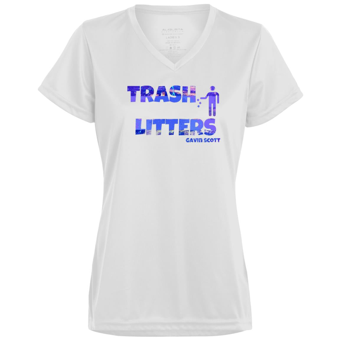 Gavin Scott TRASH LITTERS Moisture-Wicking V-Neck Tee (Femme XS-3XL)