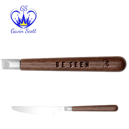 Gavin Scott BE SEEN Stainless Steel Knife With Wooden Handle