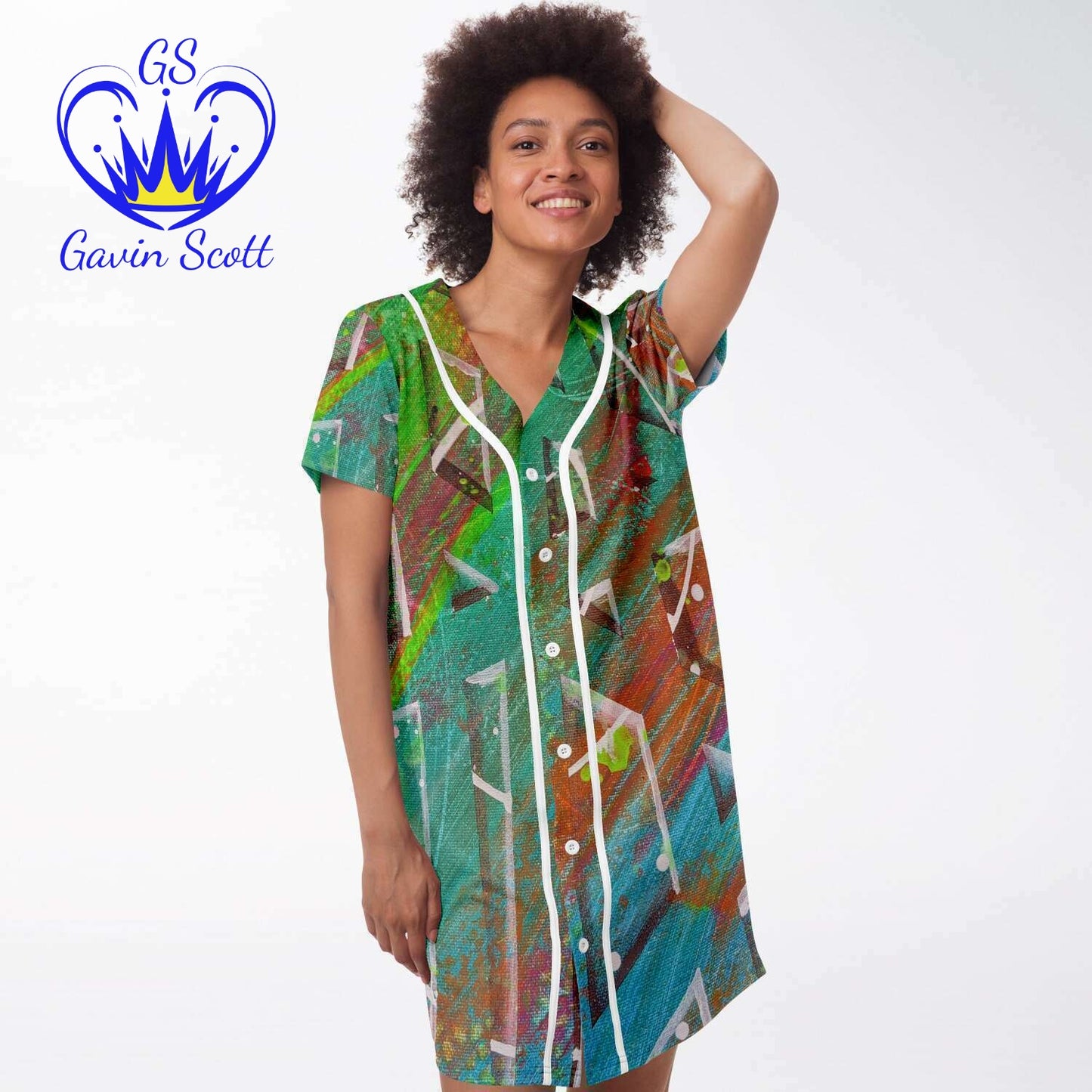 Gavin Scott Baseball Jersey Dress (Femme XS-4XL)