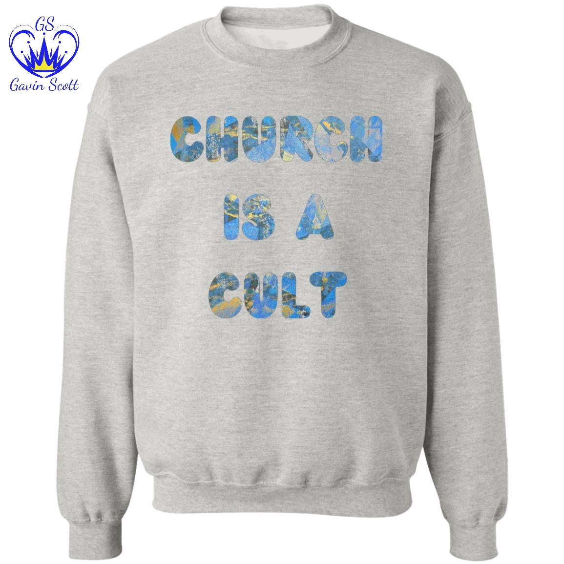 Gavin Scott CHURCH IS A CULT Pullover Crewneck Sweatshirt (Masc S-3XL)