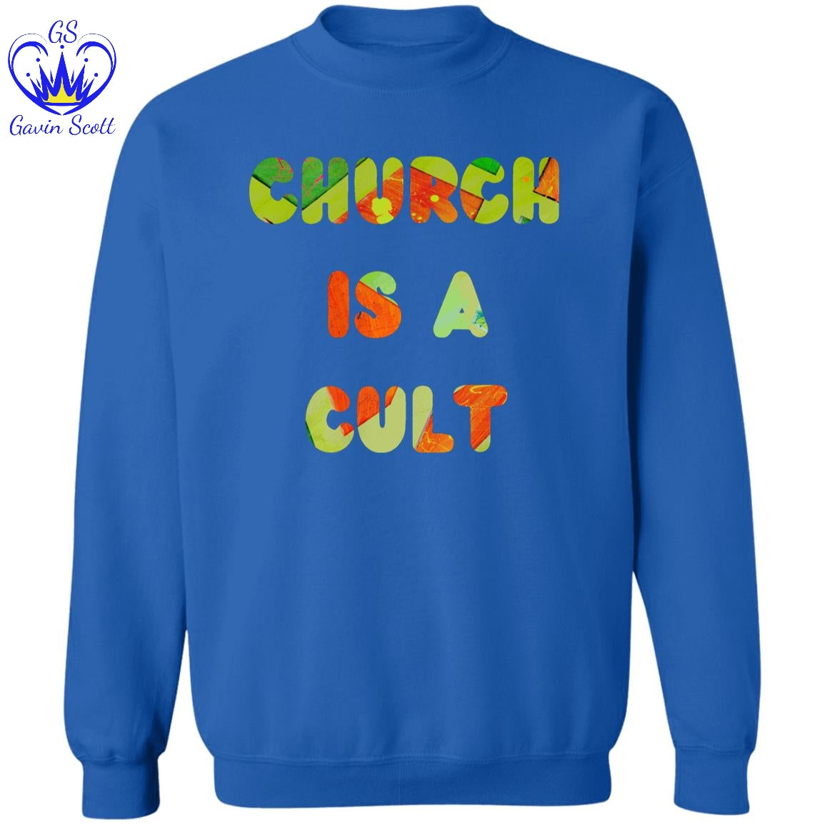 Gavin Scott CHURCH IS A CULT Pullover Crewneck Sweatshirt (Masc S-3XL)