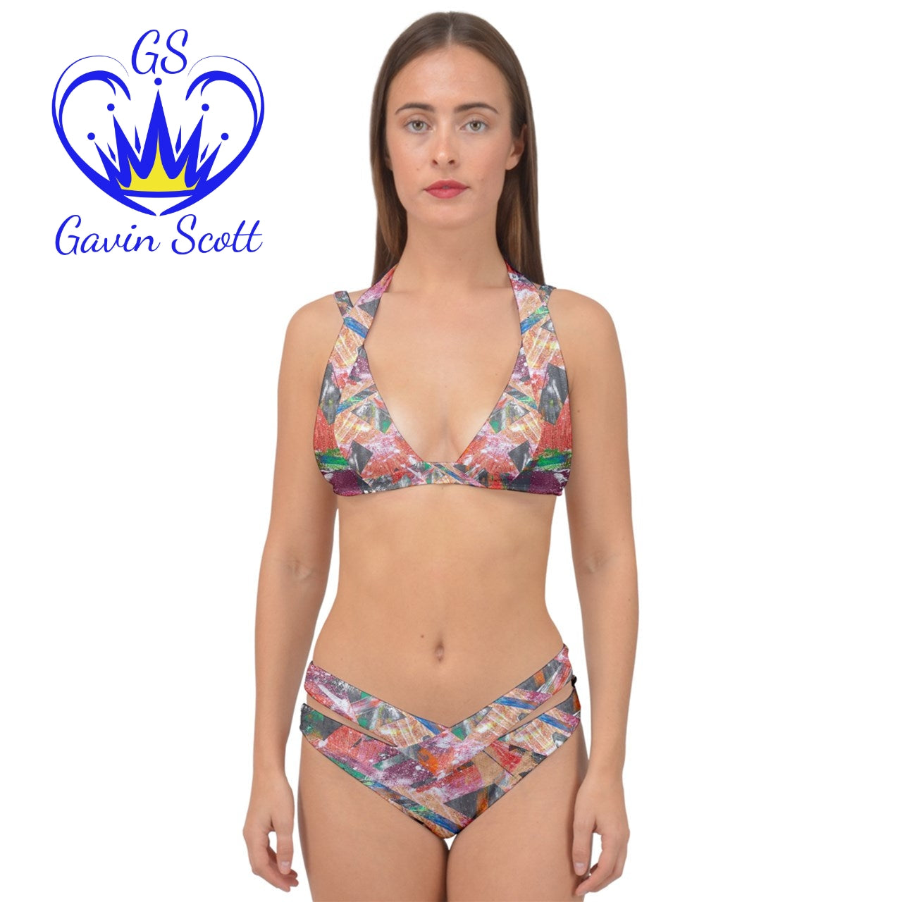 Gavin Scott Double Strap Halter Bikini Set