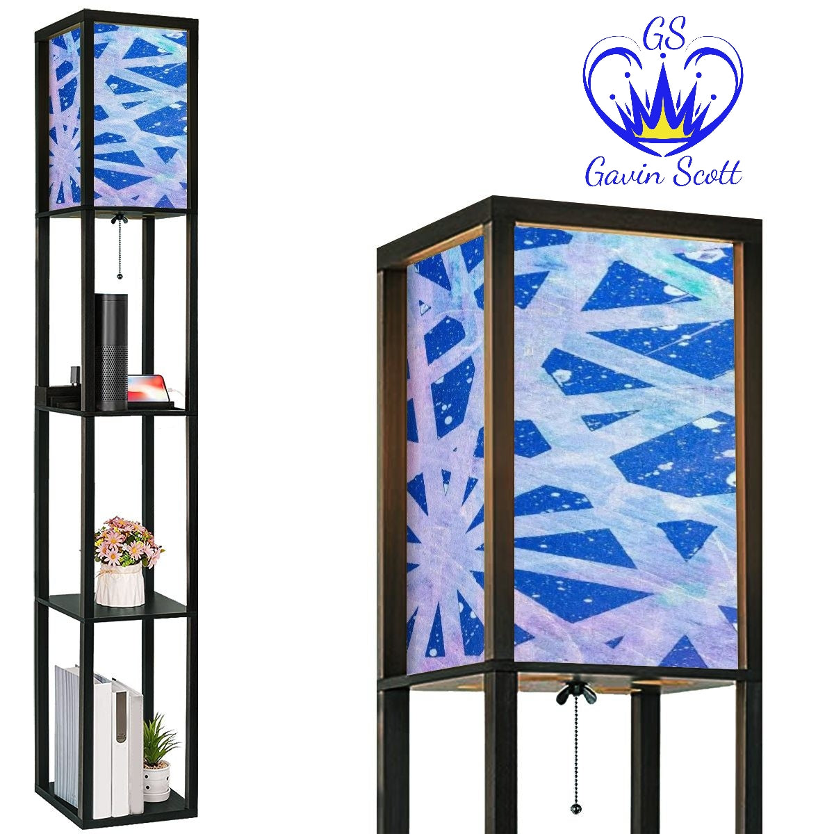 Gavin Scott Floor Lamp with Shelves (2 Colors)