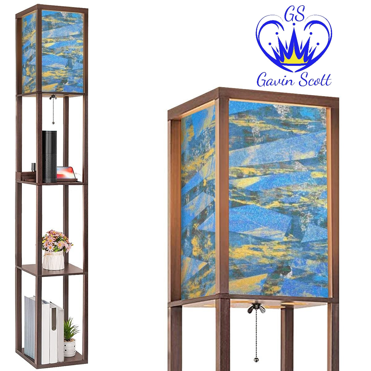 Gavin Scott Floor Lamp with Shelves (2 Colors)