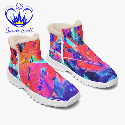 Gavin Scott Genderless Funky Faux Fur Zipper Boots