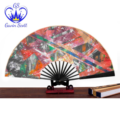Gavin Scott Genuine Spun Silk Folding Hand Fans (4 Sizes)