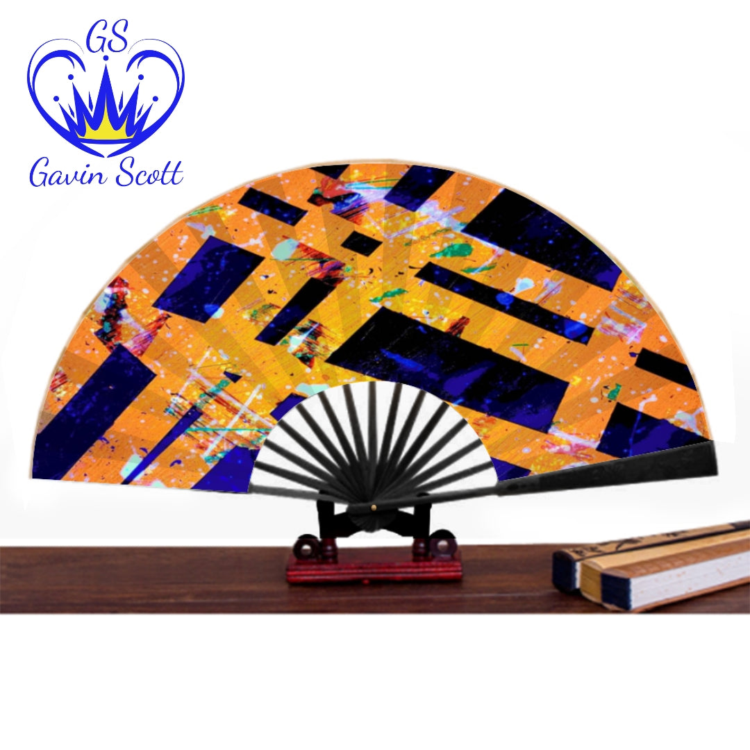 Gavin Scott Genuine Spun Silk Folding Hand Fans (4 Sizes)