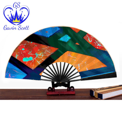 Gavin Scott Genuine Spun Silk Folding Hand Fans (4 Sizes)