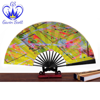 Gavin Scott Genuine Spun Silk Folding Hand Fans (4 Sizes)