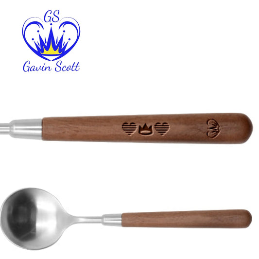 Gavin Scott Stainless Steel ICONIC Soup Spoon With Wooden Handle