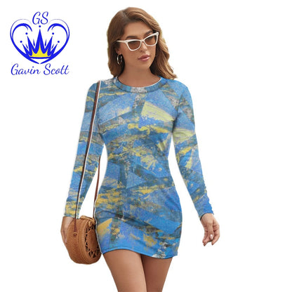 Gavin Scott Long Sleeve Bodycon Dress (Femme S-2XL)