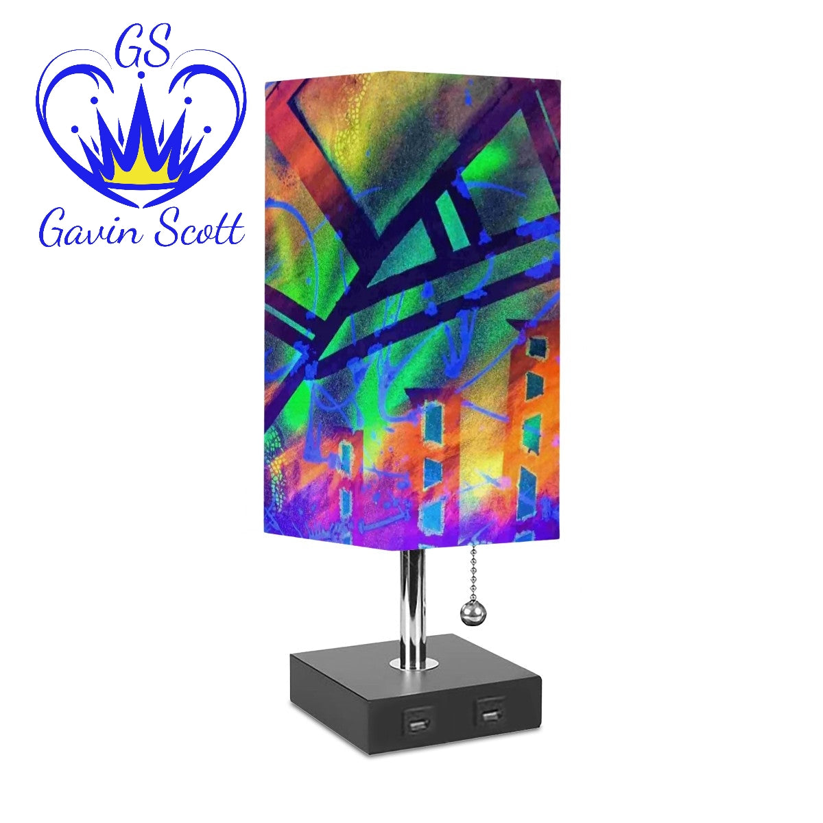 Gavin Scott Square Table Lamp with USB Port