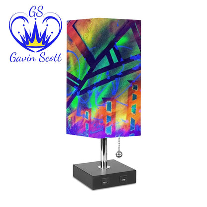 Gavin Scott Square Table Lamp with USB Port