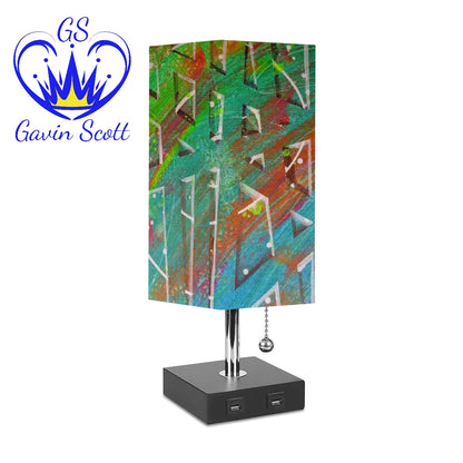 Gavin Scott Square Table Lamp with two USB Ports