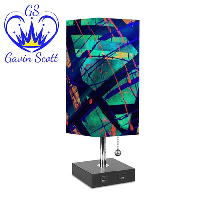 Gavin Scott Square Table Lamp with USB Port
