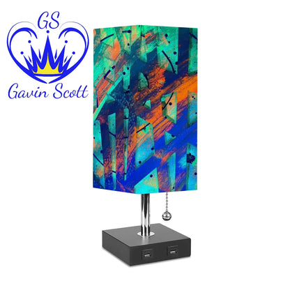 Gavin Scott Square Table Lamp with USB Port