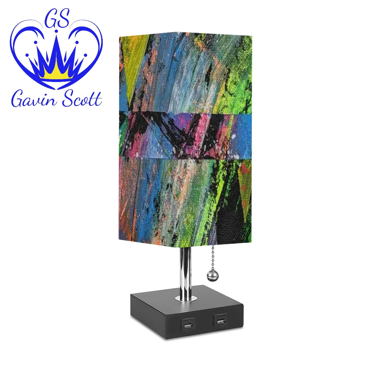 Gavin Scott Square Table Lamp with USB Port