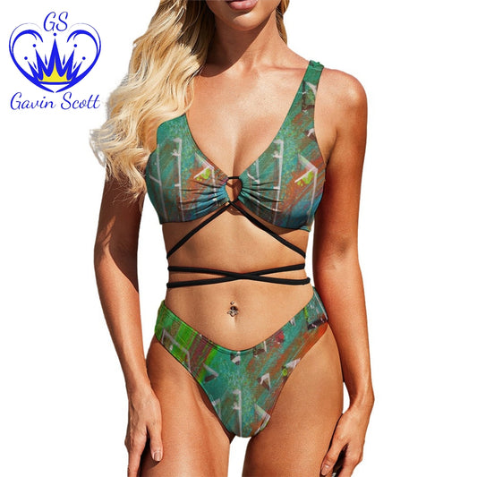 Gavin Scott Strapped Up Two-Piece Bikini (Femme S-2XL)