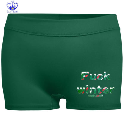Gavin Scott Uncensored FUCK WINTER Fitted Moisture-Wicking 2.5 inch Inseam Shorts (Femme XS-2XL)