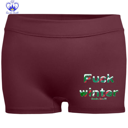 Gavin Scott Uncensored FUCK WINTER Fitted Moisture-Wicking 2.5 inch Inseam Shorts (Femme XS-2XL)