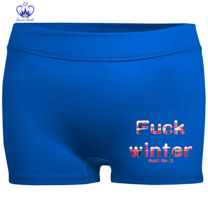 Gavin Scott Uncensored FUCK WINTER Fitted Moisture-Wicking 2.5 inch Inseam Shorts (Femme XS-2XL)